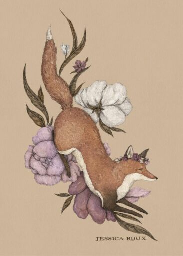 Floral Fox af Jessica Roux