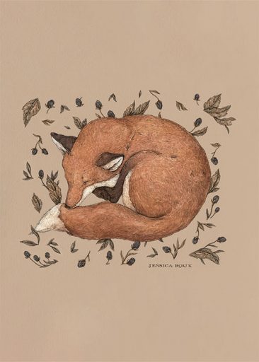 Sleeping Fox af Jessica Roux