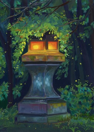 Mossy Japanese lantern af Zoe Art Garden