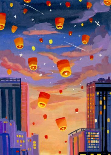 Sky lantern af Zoe Art Garden