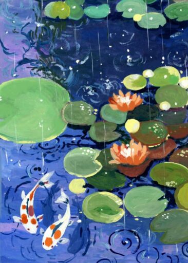 Water lily in the rain af Zoe Art Garden